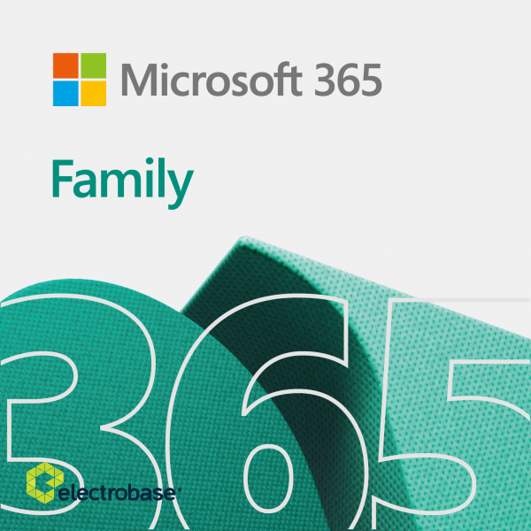 Microsoft | M365 Family | 6GQ-00092 | ESD | 1-6 PCs/Macs user(s) | License term 1 year(s) | All Languages paveikslėlis 1