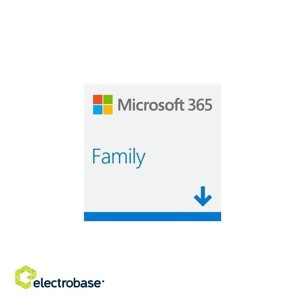 Microsoft | M365 Family | 6GQ-00092 | ESD | 1-6 PCs/Macs user(s) | License term 1 year(s) | All Languages paveikslėlis 2