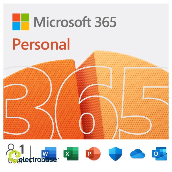 Microsoft | 365 Personal | QQ2-01897 | M365 Personal | FPP | License term 1 year(s) | English | EuroZone Medialess фото 2