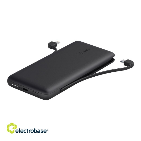 Belkin | BOOST CHARGE Plus Power Bank | 10000 mAh | Integrated LTG and USB-C cables | Black фото 3