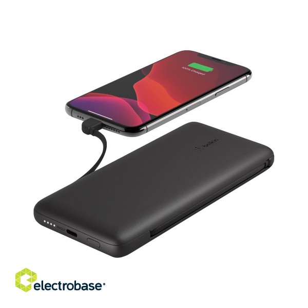 Belkin | BOOST CHARGE Plus Power Bank | 10000 mAh | Integrated LTG and USB-C cables | Black фото 7