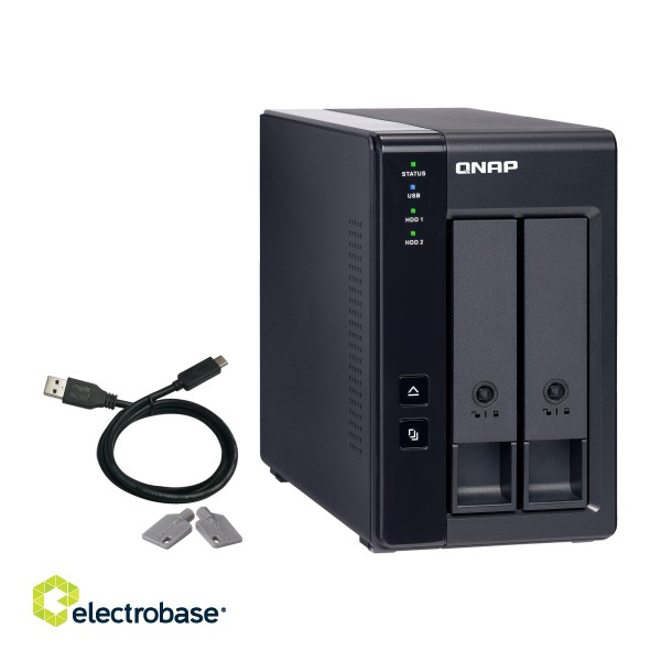 QNAP 2 Bay USB Type-C Direct Attached Storage with Hardware RAID | TR-002 | Micro | 6 GB | Black image 5