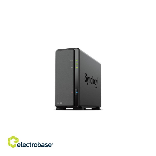 Synology | Tower NAS | DS124 | up to 1 HDD/SSD | Realtek | RTD1619B | Processor frequency 1.7 GHz | 1 GB | DDR4 image 1