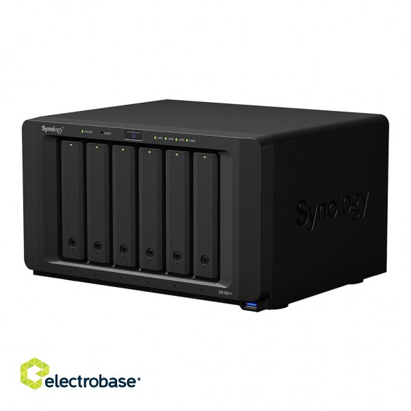 Synology | Tower NAS | DS1621+ | up to 6 HDD/SSD Hot-Swap | AMD Ryzen | Ryzen V1500B Quad Core | Processor frequency 2.2 GHz | 4 GB | DDR4 фото 3
