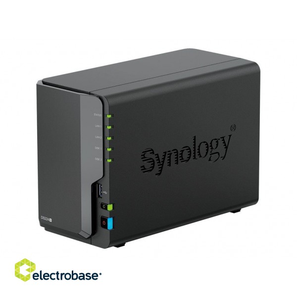 Synology | Tower NAS | DS224+ | up to 2 HDD/SSD | Intel Celeron | J4125 | Processor frequency 2.0 GHz | 2 GB | DDR4 image 1