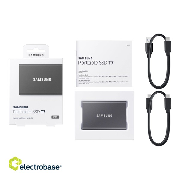 Portable SSD | T7 | 2000 GB | USB 3.2 | Gray фото 4