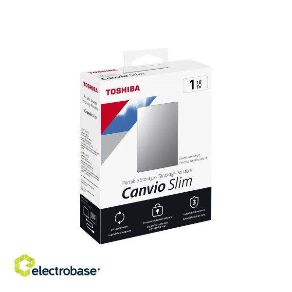 Canvio Slim | HDTD310ES3DA | 1000 GB | 2.5 " | USB 3.2 Gen1 | Silver фото 9