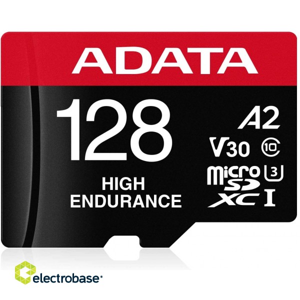 ADATA | AUSDX128GUI3V30SHA2-RA1 Memory Card | 128 GB | MicroSDXC | Flash memory class 10 | Adapter image 3
