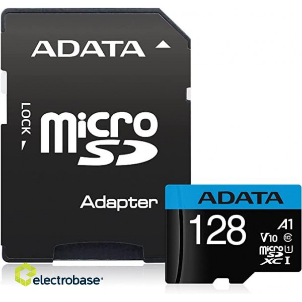 ADATA | microSDXC/SDHC UHS-I Memory Card | Premier | 128 GB | microSDHC/SDXC | Flash memory class 10 фото 1