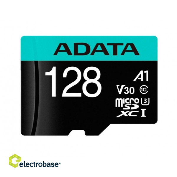 ADATA | Premier Pro | UHS-I U3 | 128 GB | micro SDXC | Flash memory class 10 | with Adapter фото 2
