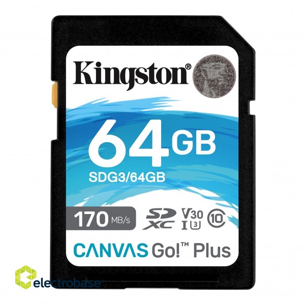 Kingston | Canvas Go! Plus | 64 GB | SD | Flash memory class 10 paveikslėlis 1