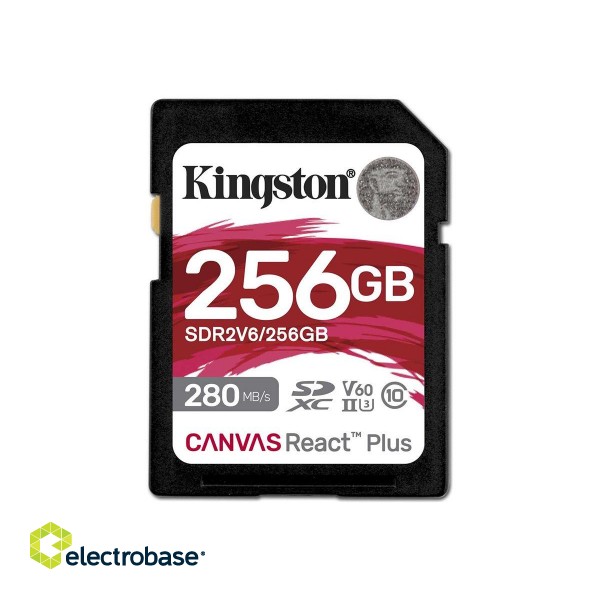 Kingston | Canvas React Plus | 256 GB | SD | Flash memory class 10