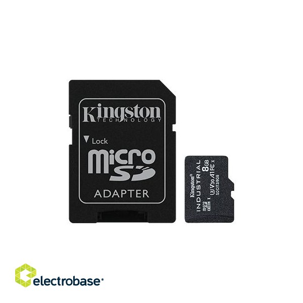 SD Adapter | Kingston | UHS-I | 8 GB | microSDHC/SDXC Industrial Card | Flash memory class Class 10 image 1