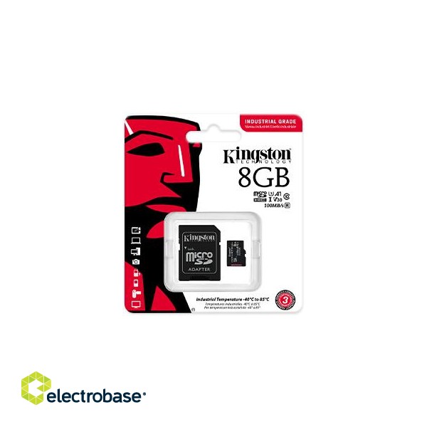 Kingston | UHS-I | 8 GB | microSDHC/SDXC Industrial Card | Flash memory class Class 10 image 5