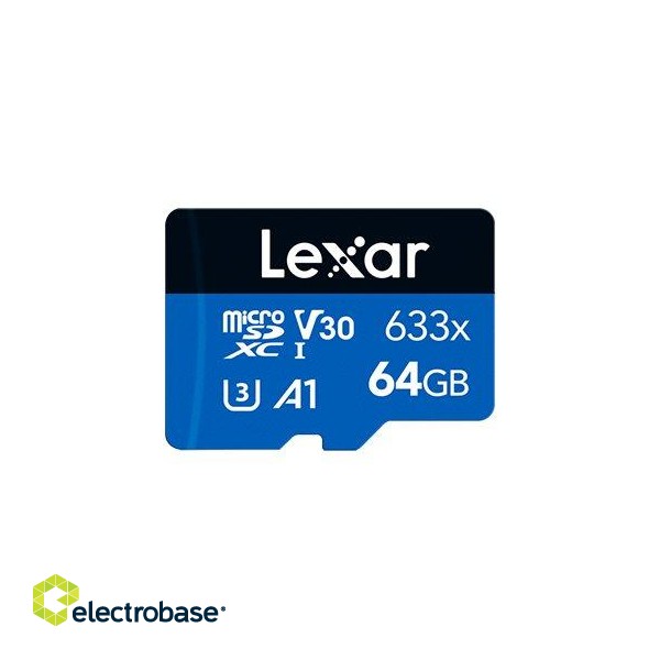 Lexar 64GB High-Performance 633x microSDHC UHS-I paveikslėlis 2