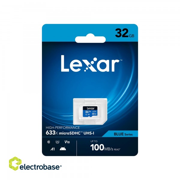 Lexar 64GB High-Performance 633x microSDHC UHS-I paveikslėlis 1