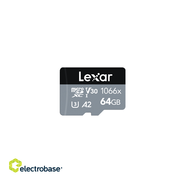 Lexar | Professional 1066x | UHS-I | 64 GB | MicroSDXC | Flash memory class 10 фото 1