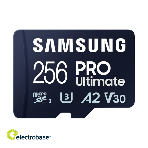 Samsung | MicroSD Card with Card Reader | PRO Ultimate | 256 GB | microSDXC Memory Card | Flash memory class U3 paveikslėlis 1