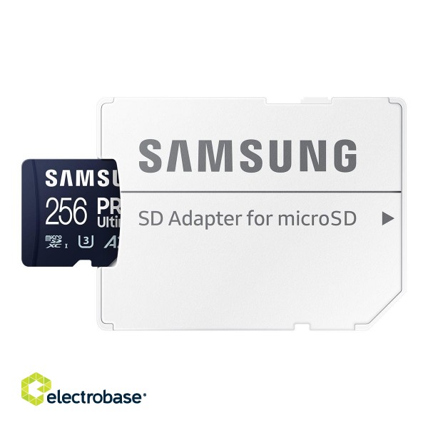 SD adapter | Samsung | MicroSD Card | PRO Ultimate | 256 GB | microSDXC Memory Card | Flash memory class U3 image 2