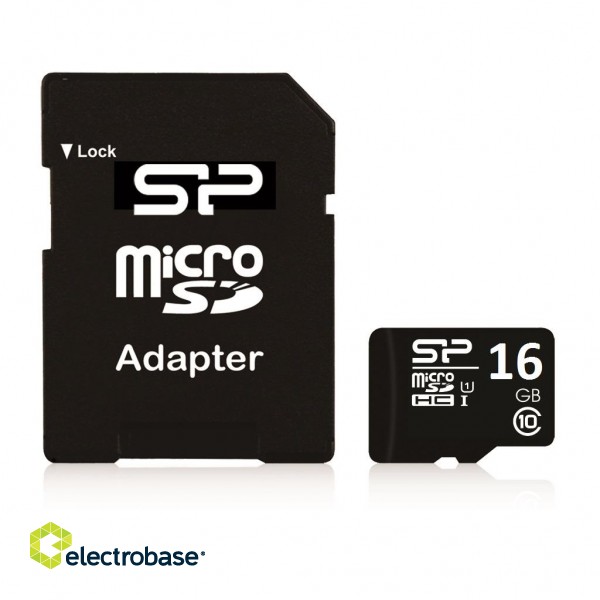 Silicon Power | 16 GB | MicroSDHC | Flash memory class 10 | SD adapter paveikslėlis 1
