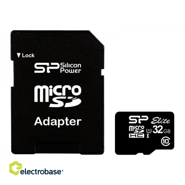 Silicon Power | Elite UHS-I | 32 GB | MicroSDHC | Flash memory class 10 | SD adapter image 2