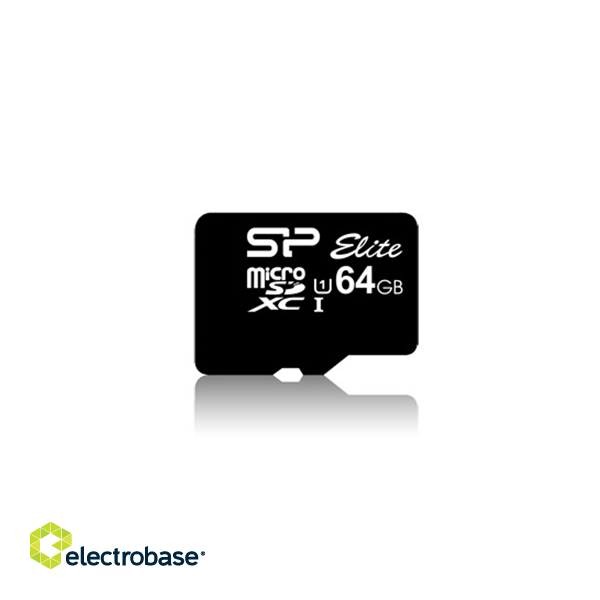 Silicon Power | Elite UHS-I | 64 GB | MicroSDXC | Flash memory class 10 | SD adapter image 1