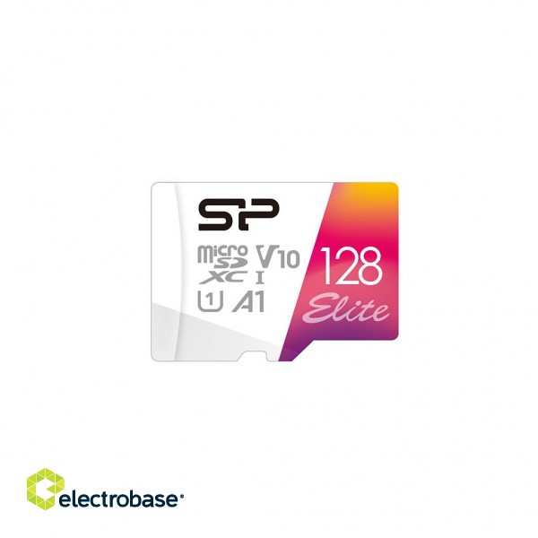 Silicon Power | microSDHC UHS-I Memory Card | Elite | 128 GB | microSDHC/SDXC | Flash memory class 10 paveikslėlis 1