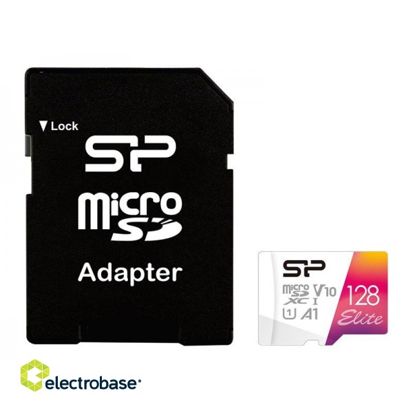 Silicon Power | microSDHC UHS-I Memory Card | Elite | 128 GB | microSDHC/SDXC | Flash memory class 10 paveikslėlis 2