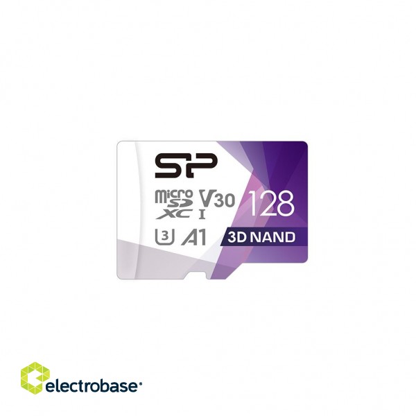 Silicon Power | Superior Pro | 128 GB | micro SDXC | Flash memory class 10 | with Adapter paveikslėlis 2