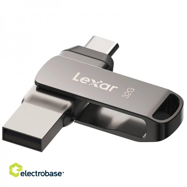 Lexar | 2-in-1 Flash Drive | JumpDrive Dual Drive D400 | 32 GB | USB 3.1 | Grey фото 1