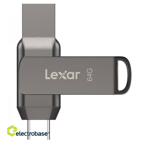 Lexar | 2-in-1 Flash Drive | JumpDrive Dual Drive D400 | 64 GB | USB 3.1 | Grey image 1