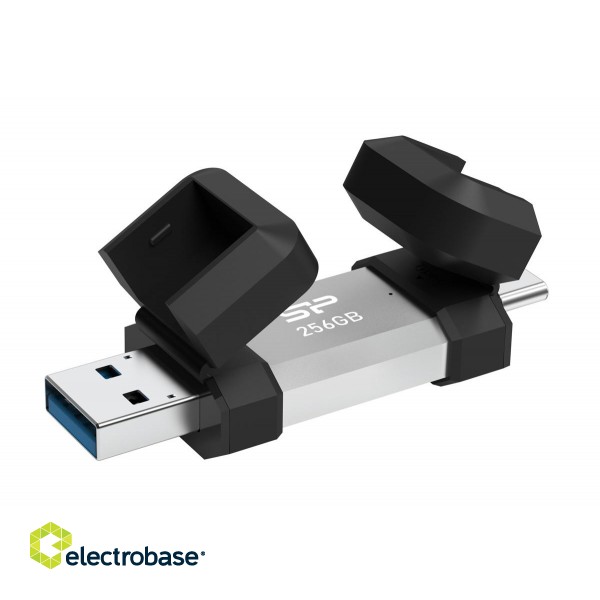 Silicon Power Dual USB Drive | Mobile C51 | 256 GB | USB Type-A and USB Type-C | Silver image 1