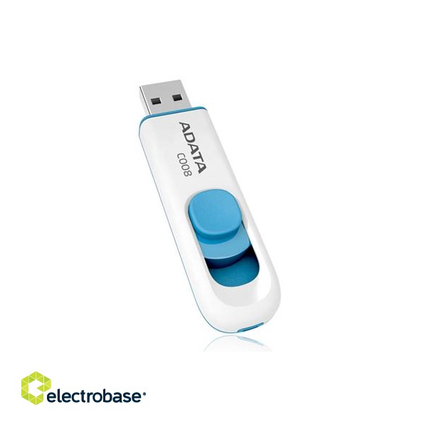 ADATA | C008 | 32 GB | USB 2.0 | White/Blue paveikslėlis 1