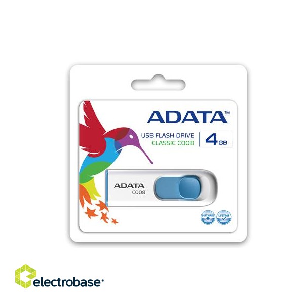 ADATA | C008 | 32 GB | USB 2.0 | White/Blue image 3