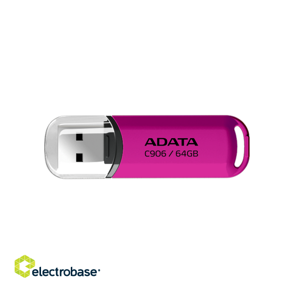 ADATA | USB Flash Drive | C906 | 64 GB | USB 2.0 | Pink image 1