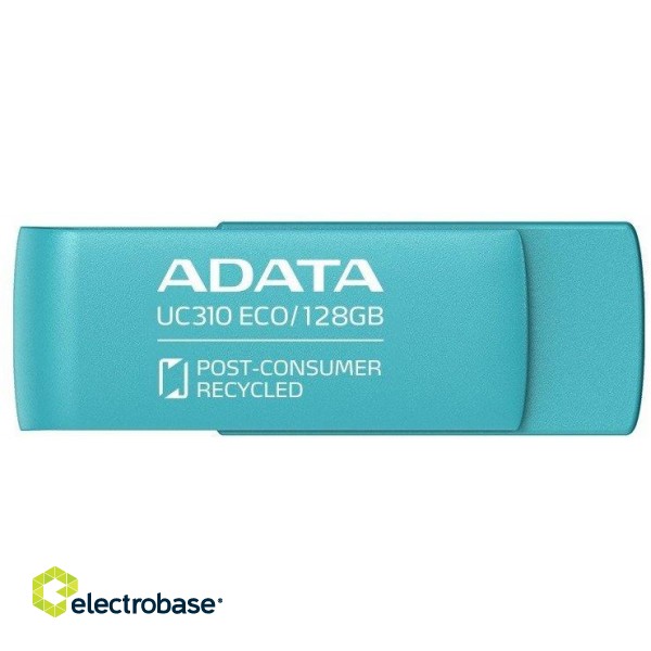 ADATA | USB Flash Drive | UC310 ECO | 128 GB | USB 3.2 Gen1 | Green image 1