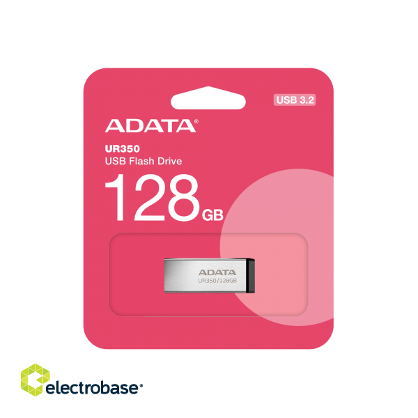 ADATA | USB Flash Drive | UR350 | 128 GB | USB 3.2 Gen1 | Black фото 3