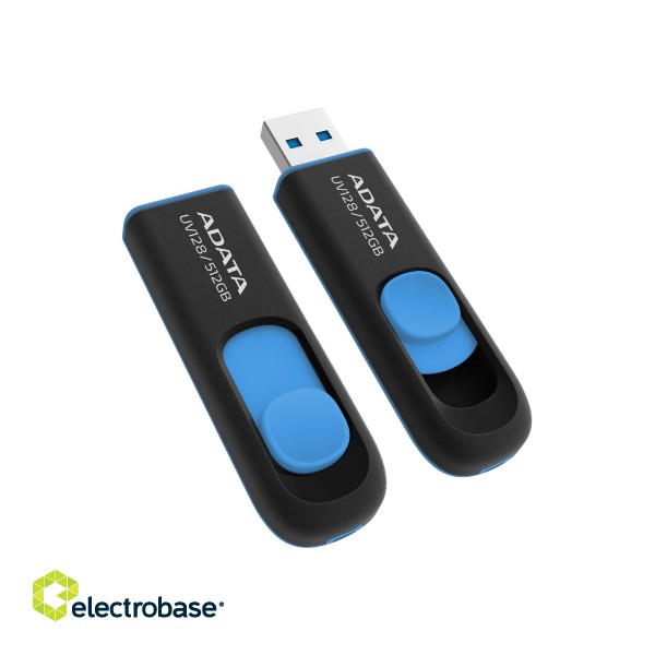 ADATA | USB Flash Drive | UV128 | 512 GB | USB 3.2 Gen1 | Black/Blue