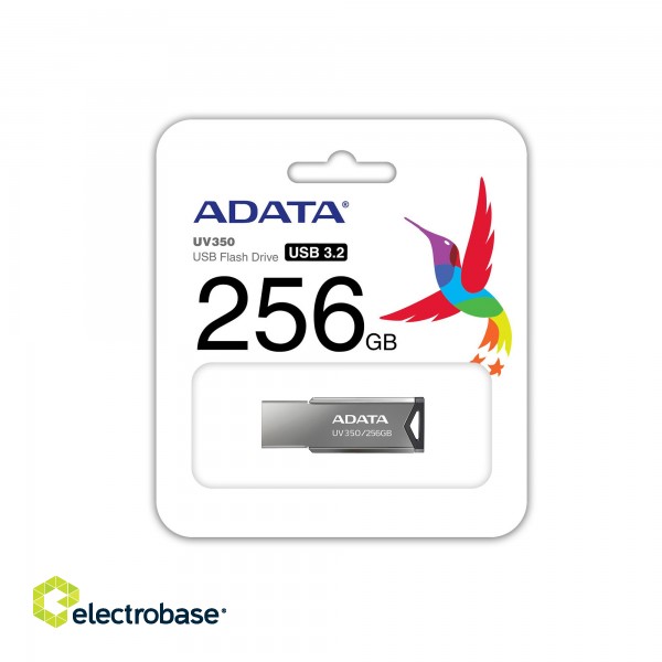 ADATA | USB Flash Drive | UV350 | 256 GB | USB 3.2 | Silver image 3