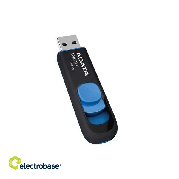 ADATA | UV128 | 64 GB | USB 3.0 | Black/Blue paveikslėlis 5