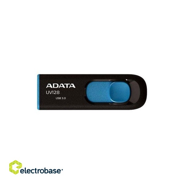 ADATA | UV128 | 64 GB | USB 3.0 | Black/Blue paveikslėlis 3