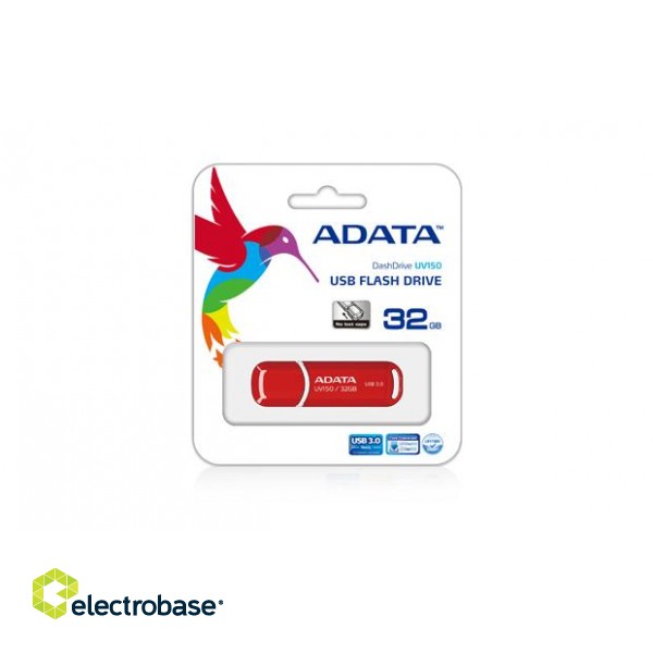 ADATA | UV150 | 32 GB | USB 3.0 | Red image 1