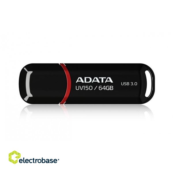 ADATA | UV150 | 64 GB | USB 3.0 | Black paveikslėlis 1