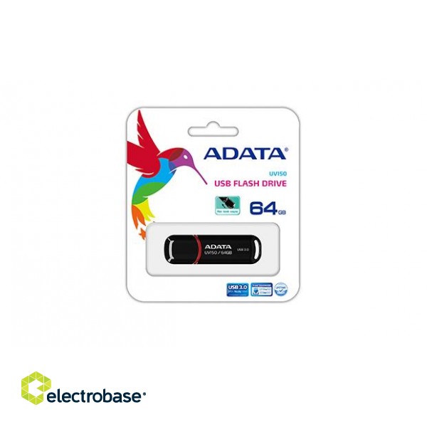 ADATA | UV150 | 64 GB | USB 3.0 | Black image 5