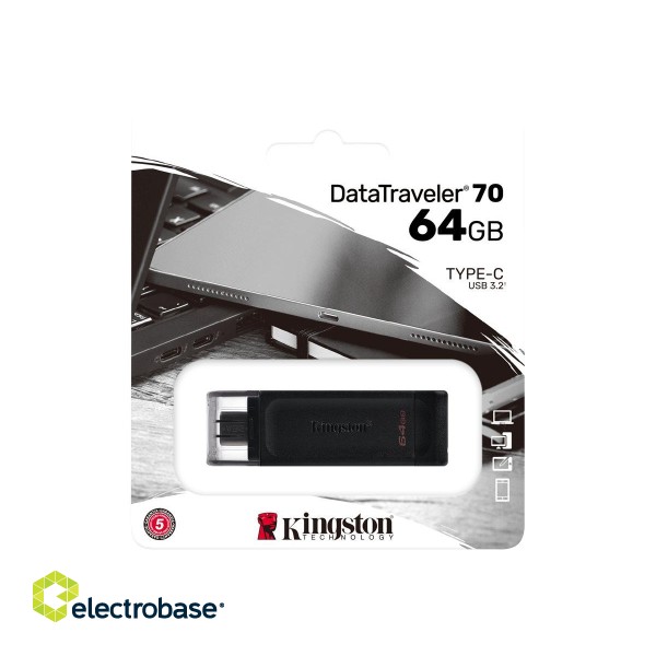 Kingston | DataTraveler 70 | 64 GB | USB-C | Black image 7