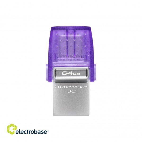 Kingston | DataTraveler | DT Micro Duo 3C | 64 GB | USB Type-C and Type-A | Purple image 1