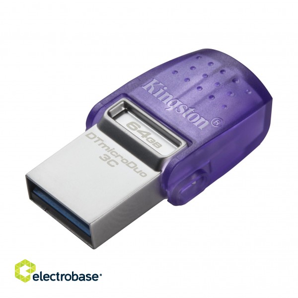 Kingston | DataTraveler | DT Micro Duo 3C | 64 GB | USB Type-C and Type-A | Purple image 3