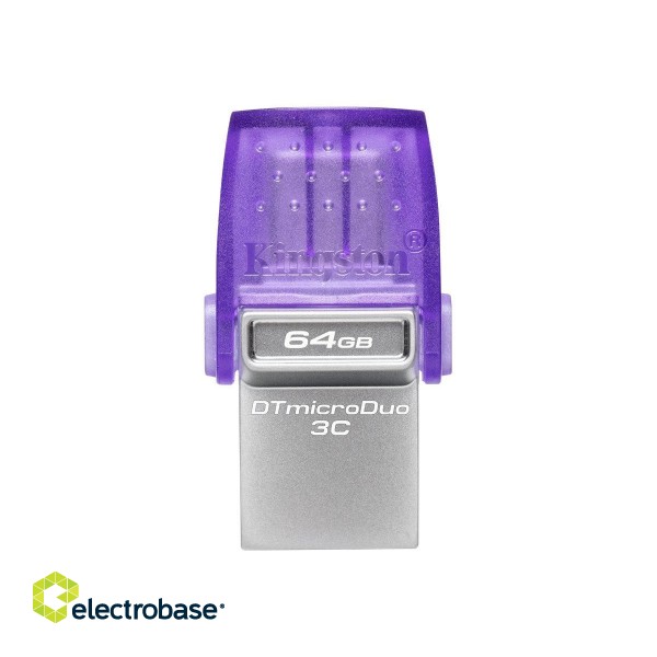 Kingston | DataTraveler | DT Micro Duo 3C | 64 GB | USB Type-C and Type-A | Purple image 2