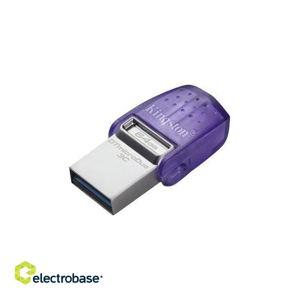 Kingston | DataTraveler | DT Micro Duo 3C | 64 GB | USB Type-C and Type-A | Purple image 4