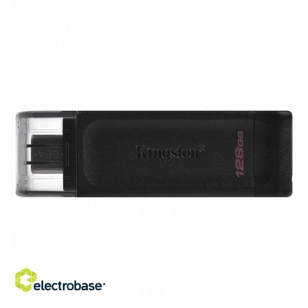 Kingston | USB Flash Drive | DataTraveler 70 | 128 GB | USB 3.2 Gen 1 Type-C | Black image 1